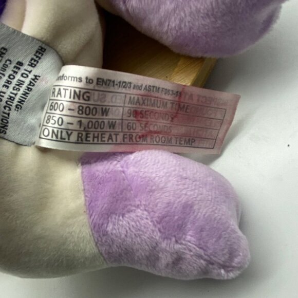 Warm and Cosy Rainbow White Unicorn Horse Microwavable Plush Lavender 14" Long - Picture 6 of 7